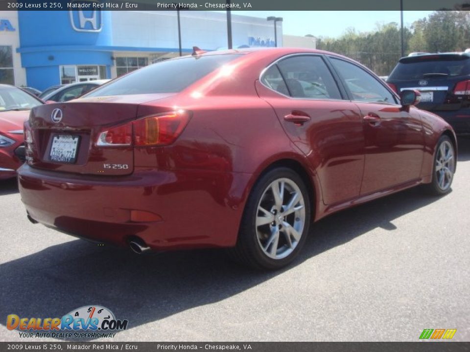 2009 Lexus IS 250 Matador Red Mica / Ecru Photo #4