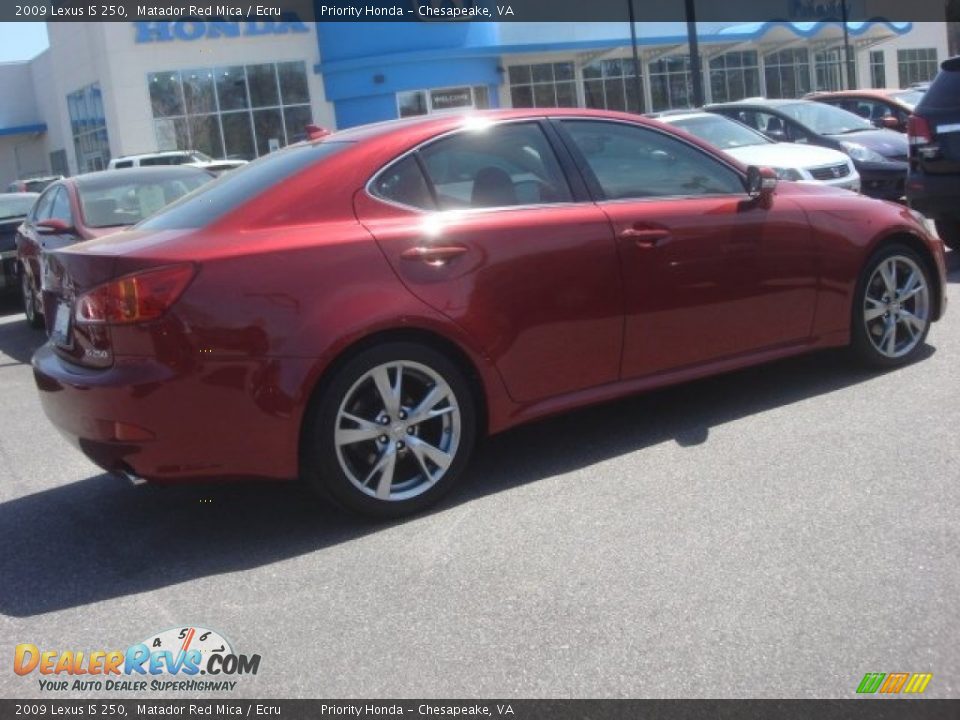 2009 Lexus IS 250 Matador Red Mica / Ecru Photo #5