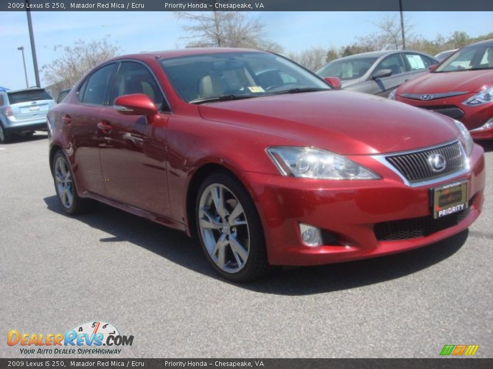 2009 Lexus IS 250 Matador Red Mica / Ecru Photo #6