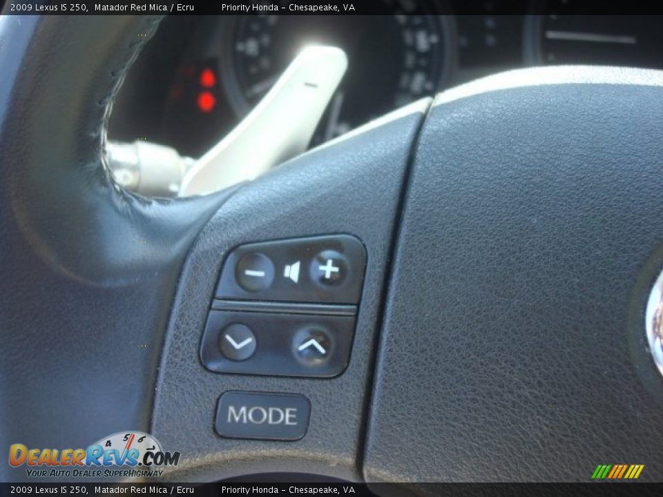 2009 Lexus IS 250 Matador Red Mica / Ecru Photo #23