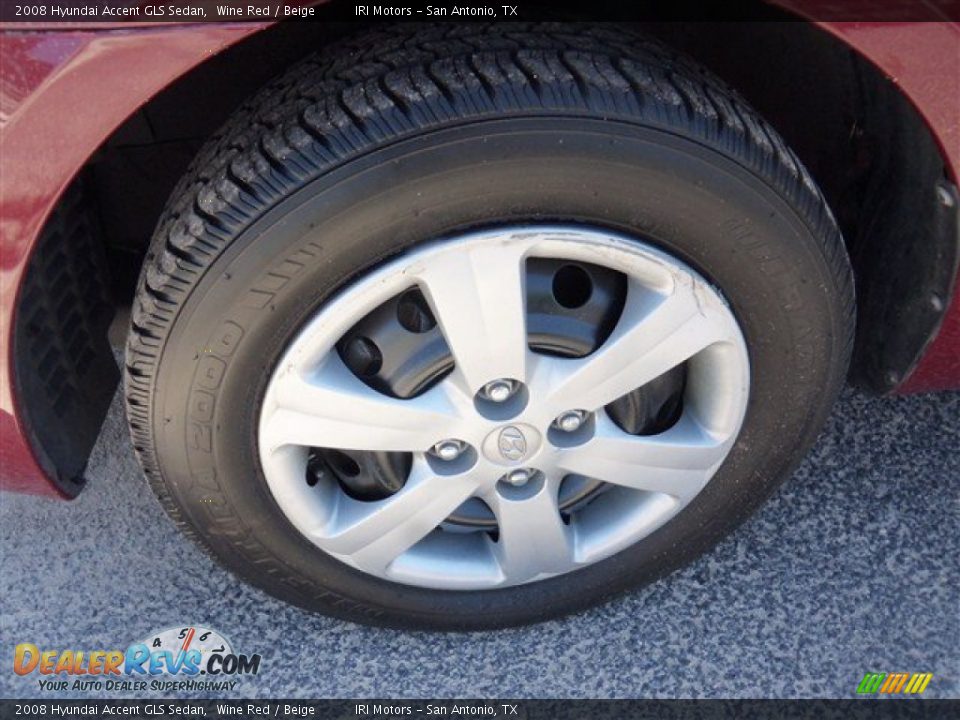 2008 Hyundai Accent GLS Sedan Wine Red / Beige Photo #3