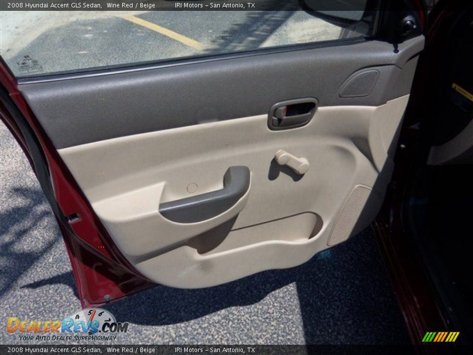 2008 Hyundai Accent GLS Sedan Wine Red / Beige Photo #7