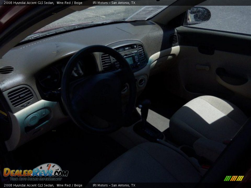 2008 Hyundai Accent GLS Sedan Wine Red / Beige Photo #8