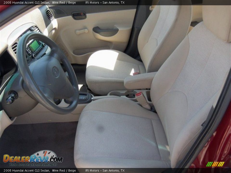 2008 Hyundai Accent GLS Sedan Wine Red / Beige Photo #9