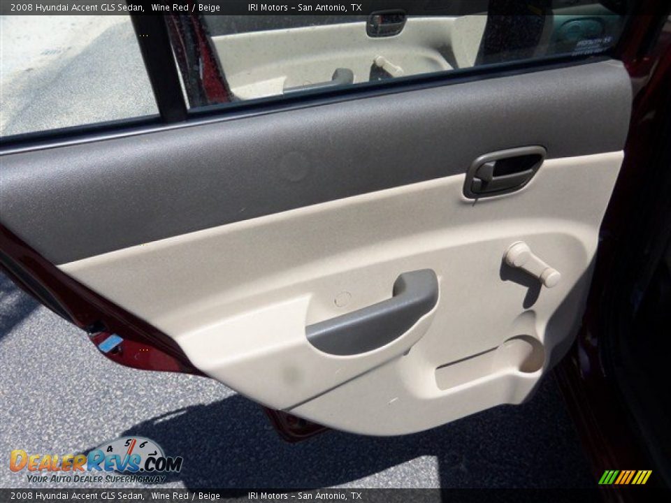 2008 Hyundai Accent GLS Sedan Wine Red / Beige Photo #10