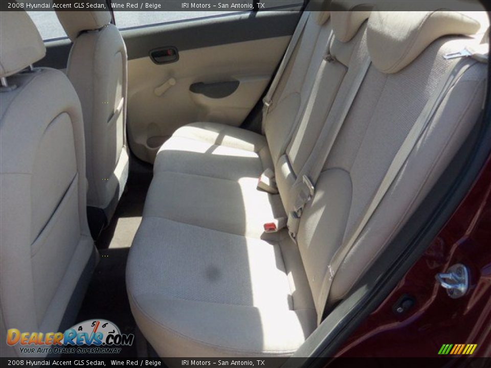 2008 Hyundai Accent GLS Sedan Wine Red / Beige Photo #11