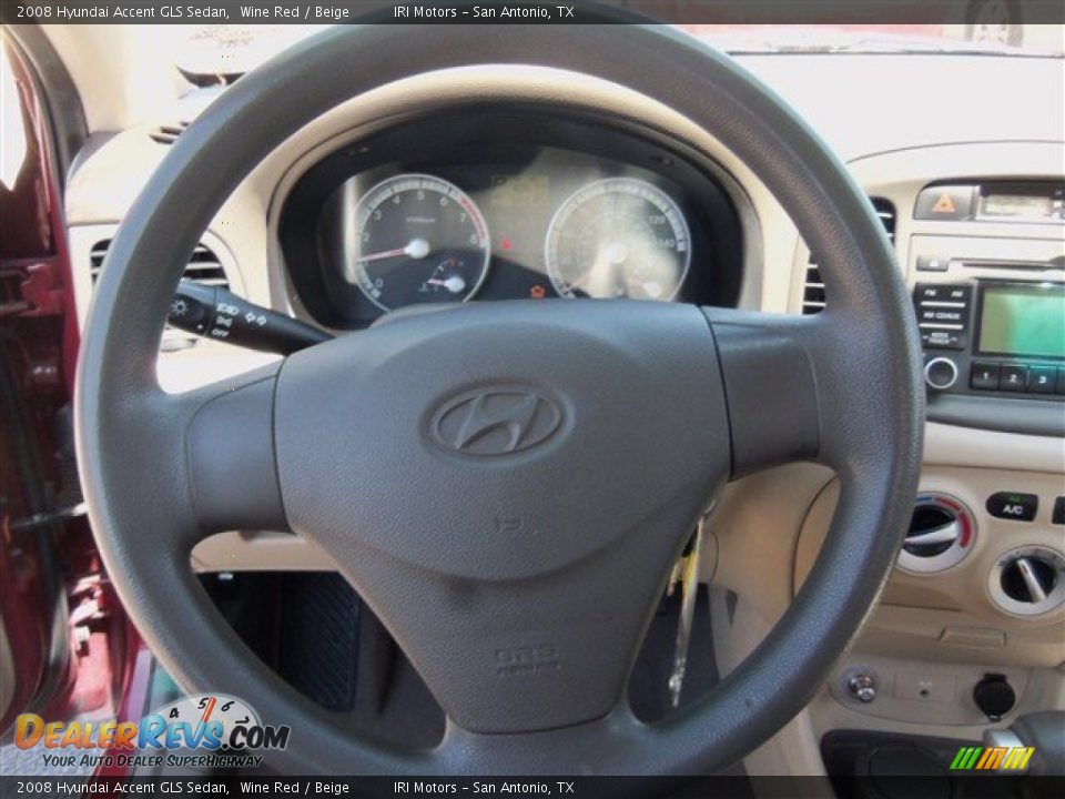 2008 Hyundai Accent GLS Sedan Wine Red / Beige Photo #12