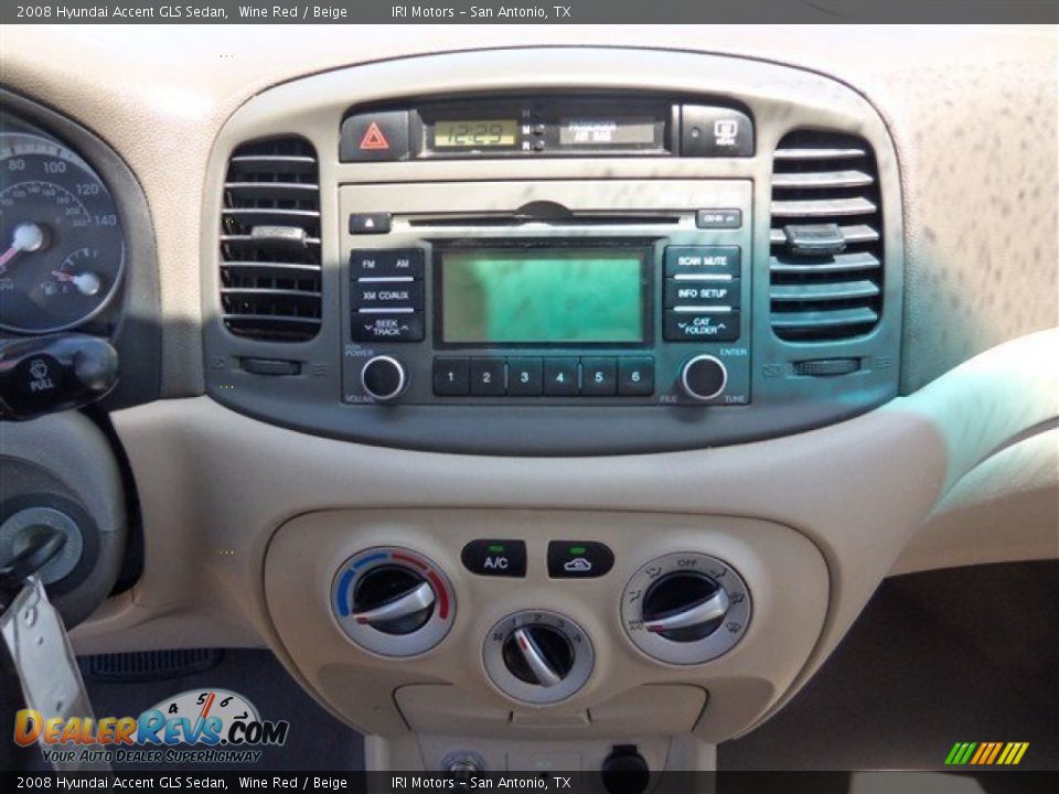 2008 Hyundai Accent GLS Sedan Wine Red / Beige Photo #13