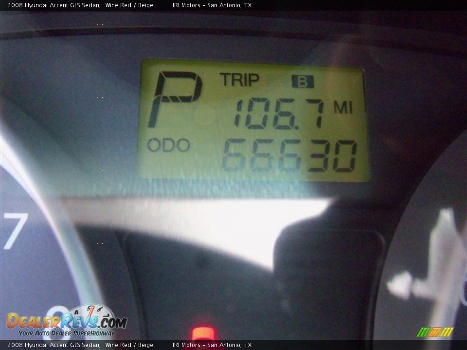 2008 Hyundai Accent GLS Sedan Wine Red / Beige Photo #15