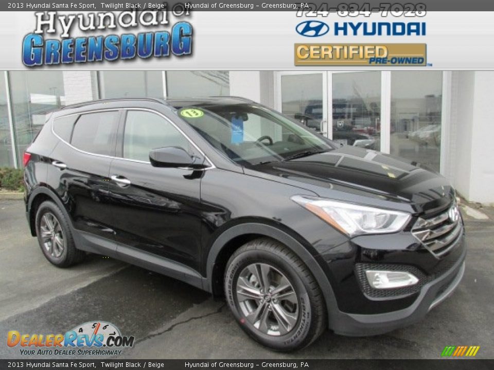 2013 Hyundai Santa Fe Sport Twilight Black / Beige Photo #1