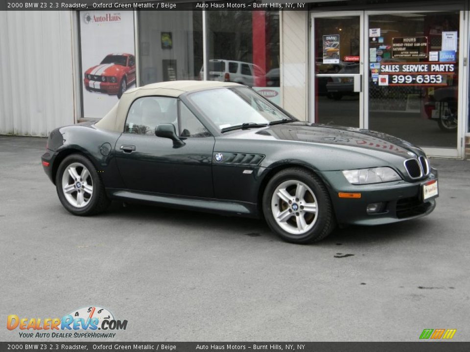 2000 BMW Z3 2.3 Roadster Oxford Green Metallic / Beige Photo #9