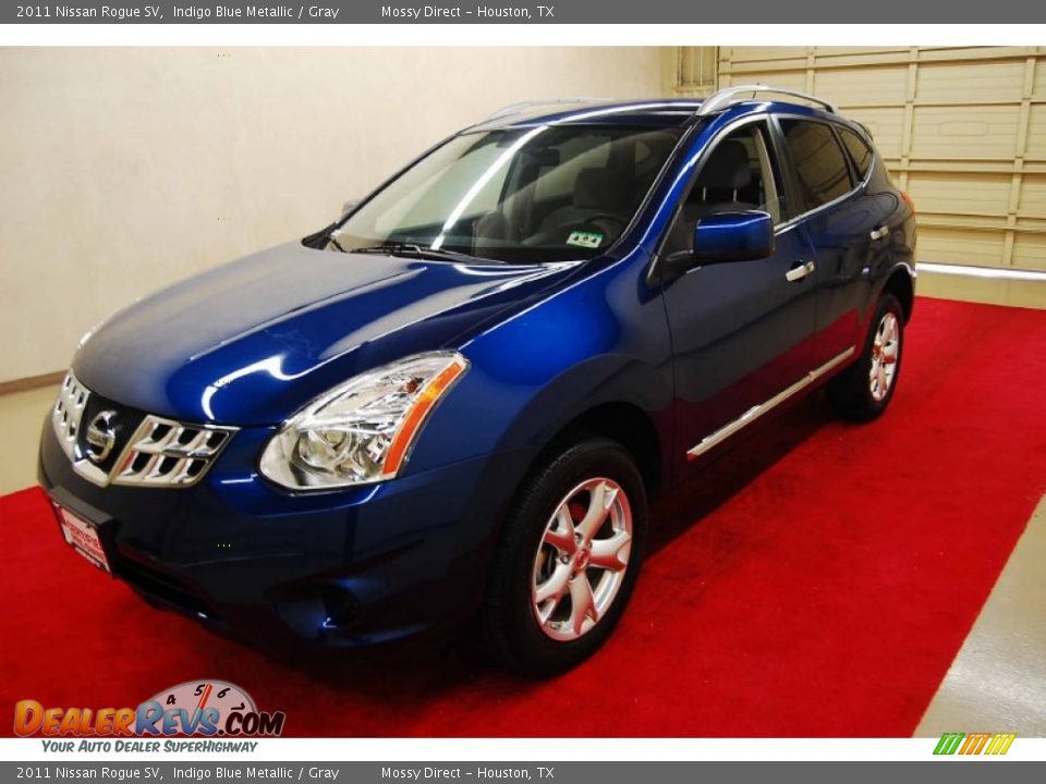 2011 Nissan Rogue SV Indigo Blue Metallic / Gray Photo #3
