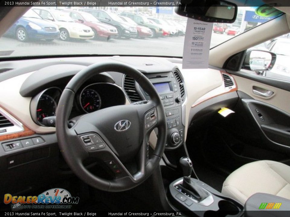 2013 Hyundai Santa Fe Sport Twilight Black / Beige Photo #13