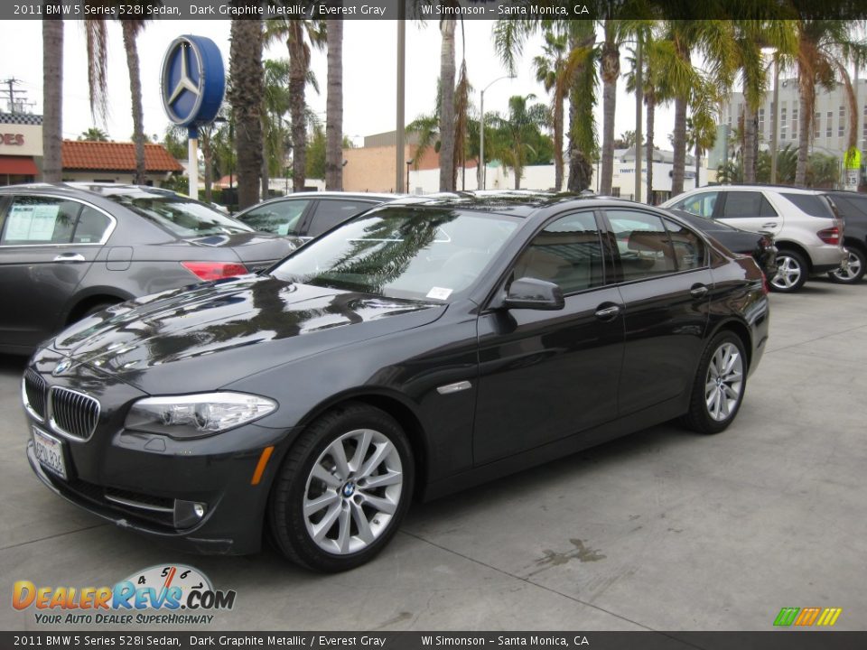 2011 BMW 5 Series 528i Sedan Dark Graphite Metallic / Everest Gray Photo #5