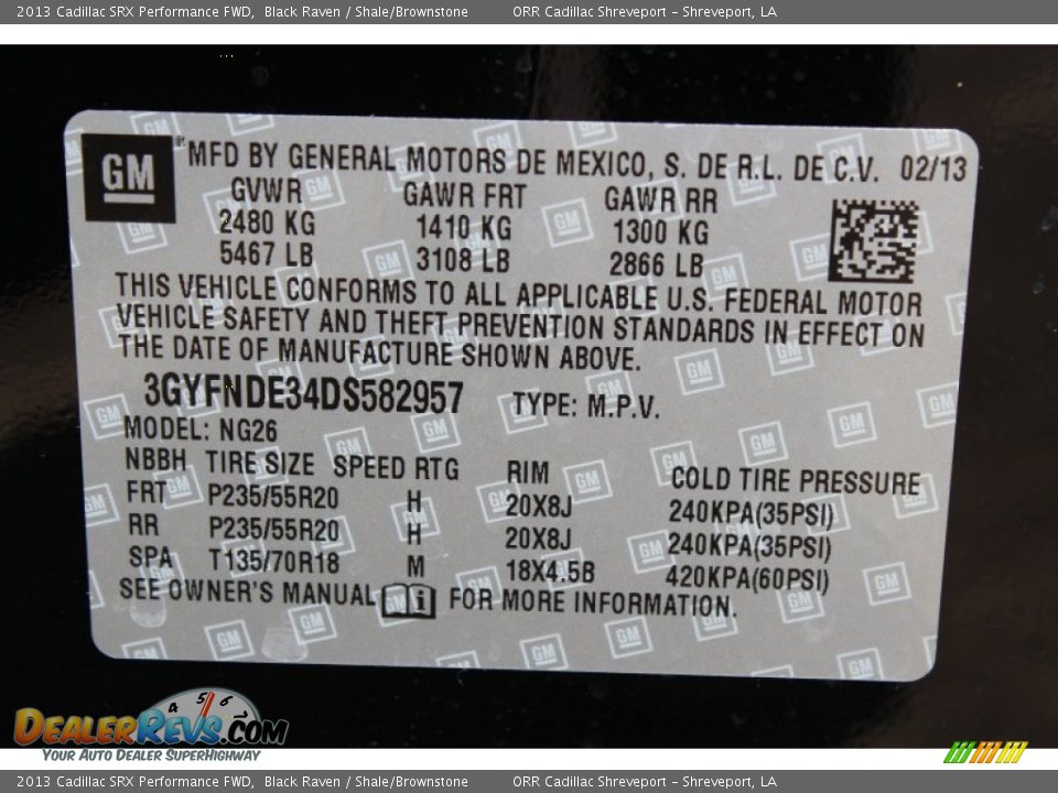 2013 Cadillac SRX Performance FWD Black Raven / Shale/Brownstone Photo #34