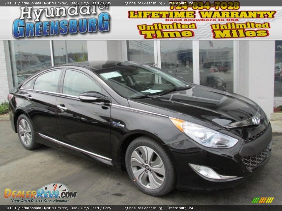 2013 Hyundai Sonata Hybrid Limited Black Onyx Pearl / Gray Photo #1