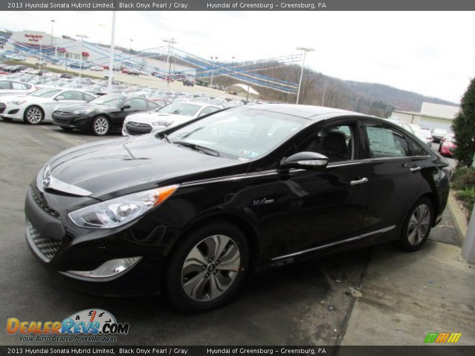2013 Hyundai Sonata Hybrid Limited Black Onyx Pearl / Gray Photo #5