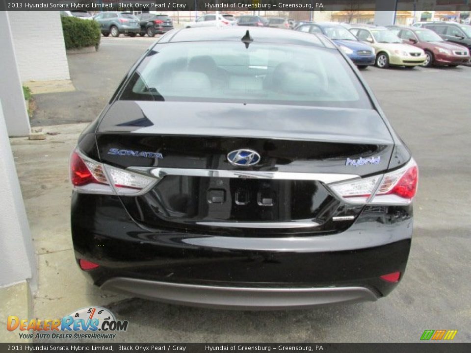 2013 Hyundai Sonata Hybrid Limited Black Onyx Pearl / Gray Photo #7