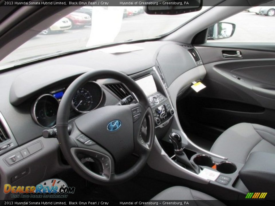 2013 Hyundai Sonata Hybrid Limited Black Onyx Pearl / Gray Photo #10