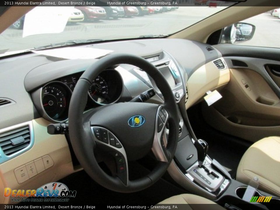 2013 Hyundai Elantra Limited Desert Bronze / Beige Photo #6