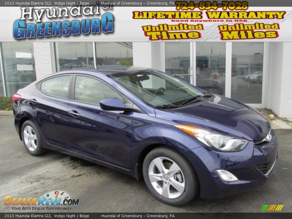 2013 Hyundai Elantra GLS Indigo Night / Beige Photo #1