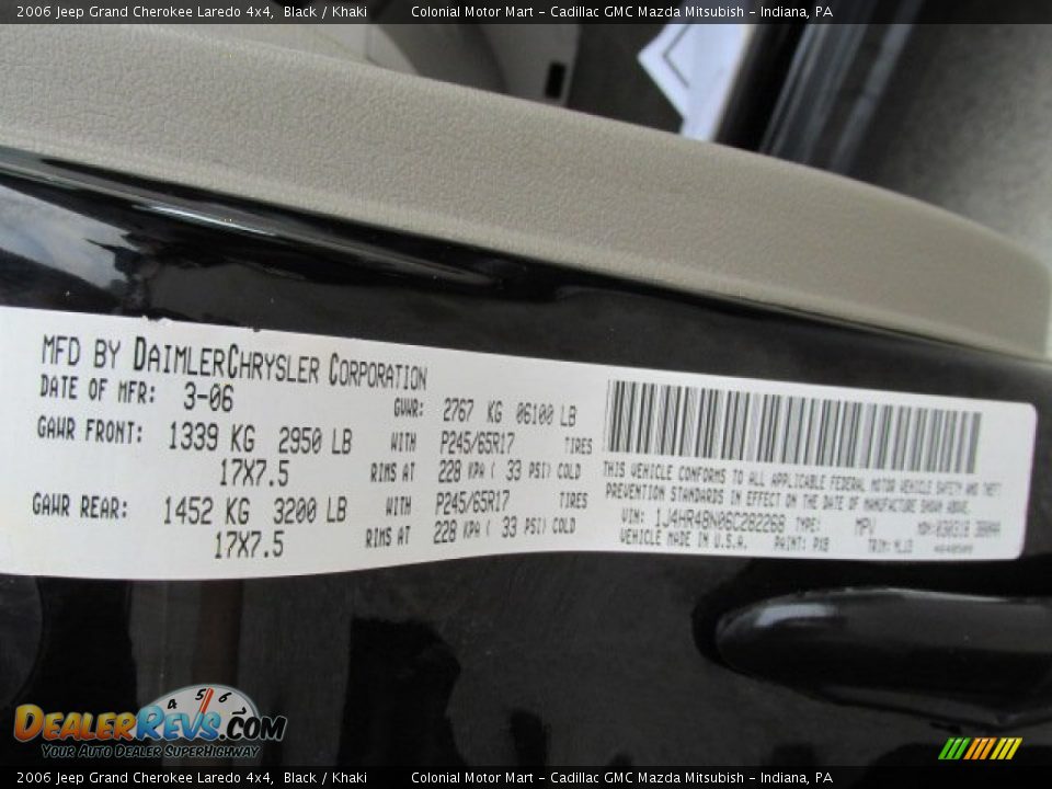 2006 Jeep Grand Cherokee Laredo 4x4 Black / Khaki Photo #19