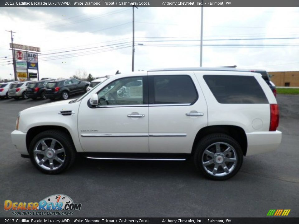2013 Cadillac Escalade Luxury AWD White Diamond Tricoat / Cashmere/Cocoa Photo #4