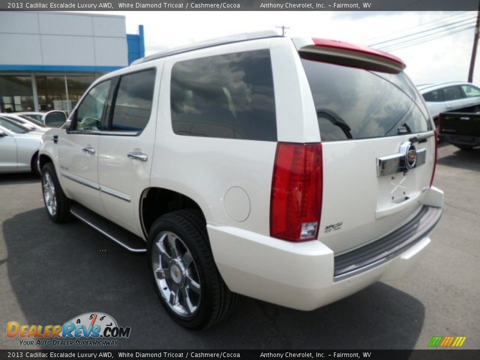 2013 Cadillac Escalade Luxury AWD White Diamond Tricoat / Cashmere/Cocoa Photo #5