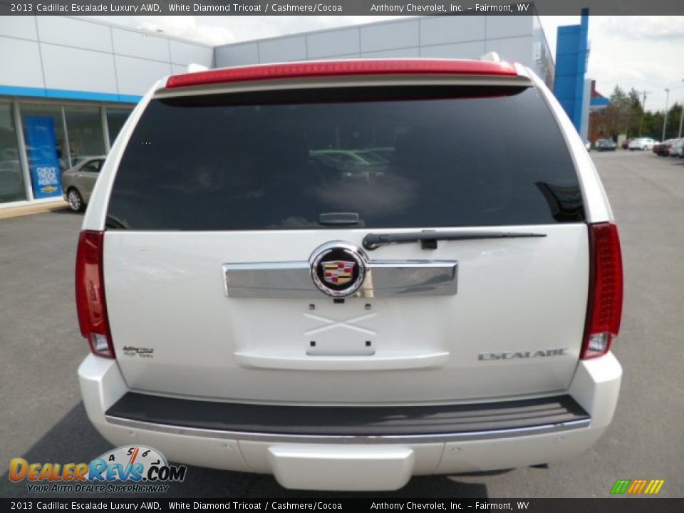 2013 Cadillac Escalade Luxury AWD White Diamond Tricoat / Cashmere/Cocoa Photo #6