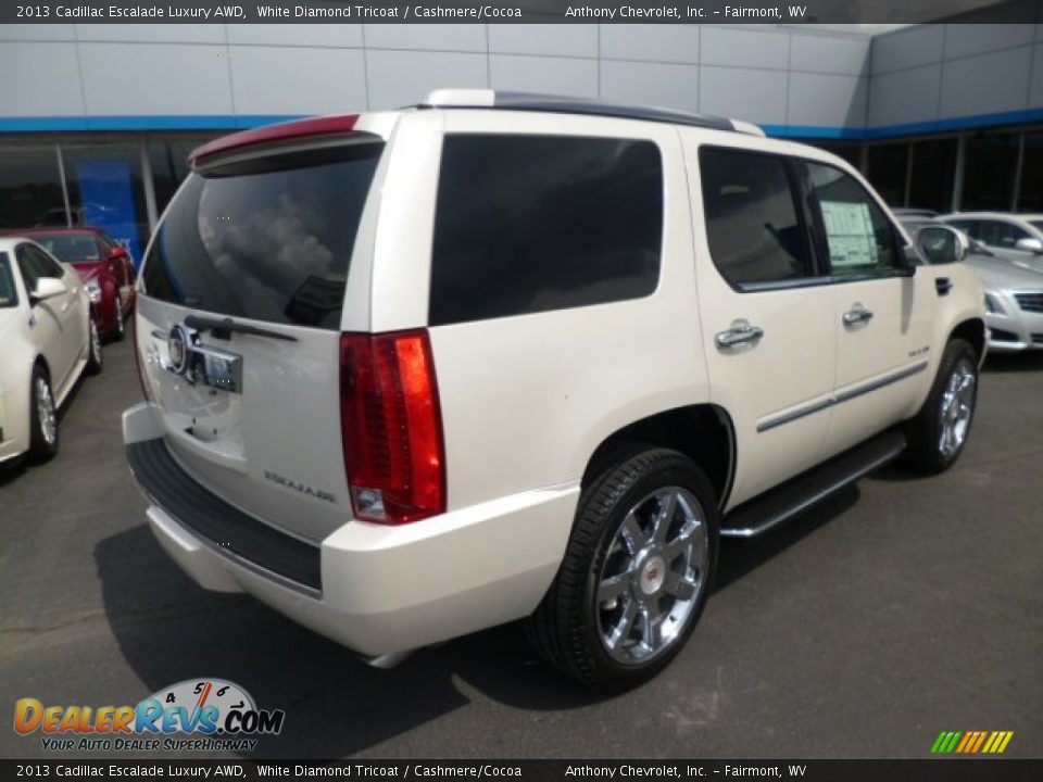 2013 Cadillac Escalade Luxury AWD White Diamond Tricoat / Cashmere/Cocoa Photo #7