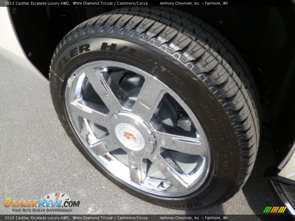 2013 Cadillac Escalade Luxury AWD White Diamond Tricoat / Cashmere/Cocoa Photo #8