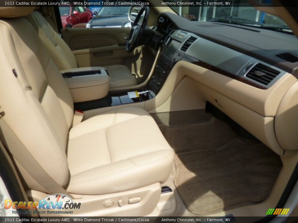 2013 Cadillac Escalade Luxury AWD White Diamond Tricoat / Cashmere/Cocoa Photo #9