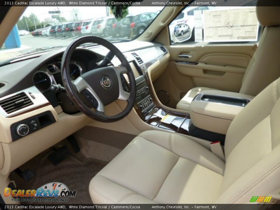 2013 Cadillac Escalade Luxury AWD White Diamond Tricoat / Cashmere/Cocoa Photo #16