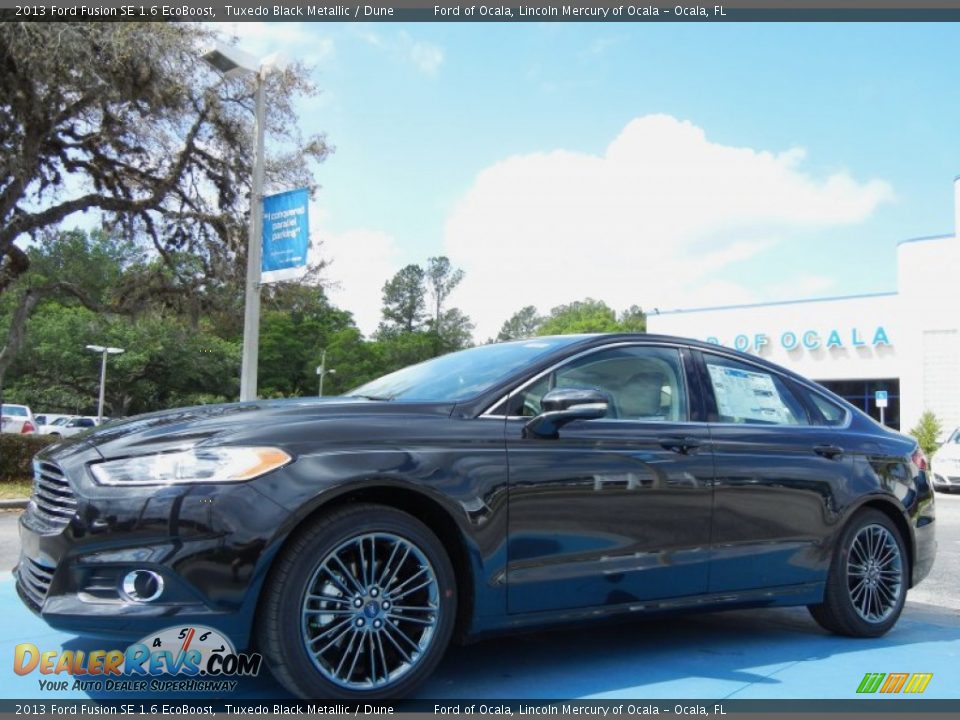 2013 Ford Fusion SE 1.6 EcoBoost Tuxedo Black Metallic / Dune Photo #1