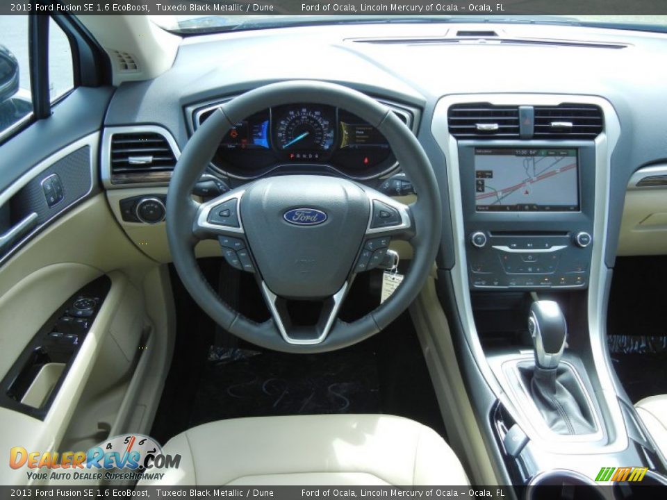 2013 Ford Fusion SE 1.6 EcoBoost Tuxedo Black Metallic / Dune Photo #8