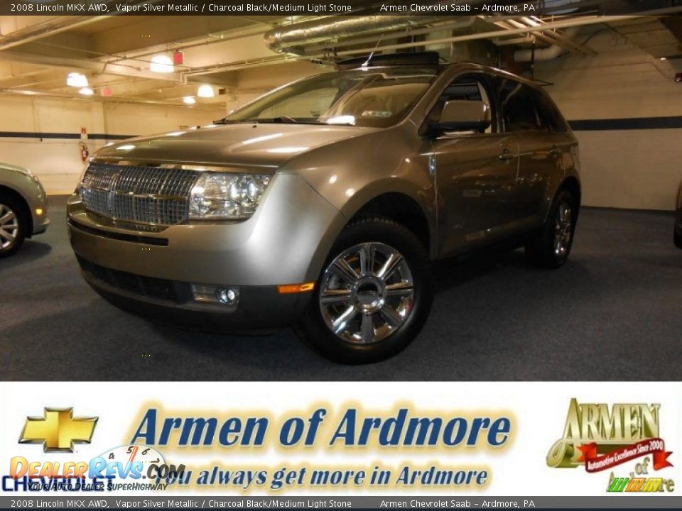 2008 Lincoln MKX AWD Vapor Silver Metallic / Charcoal Black/Medium Light Stone Photo #1
