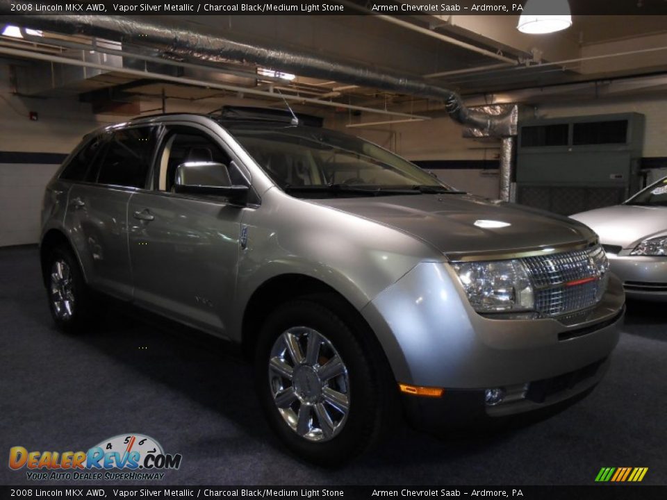 2008 Lincoln MKX AWD Vapor Silver Metallic / Charcoal Black/Medium Light Stone Photo #3