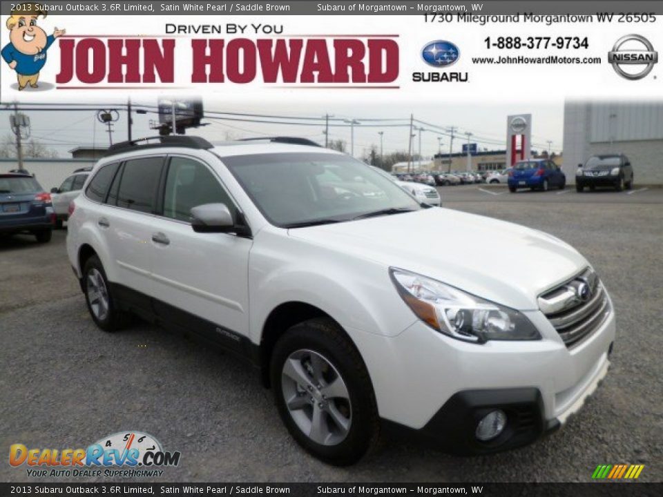 2013 Subaru Outback 3.6R Limited Satin White Pearl / Saddle Brown Photo #1