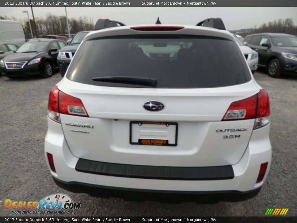 2013 Subaru Outback 3.6R Limited Satin White Pearl / Saddle Brown Photo #5