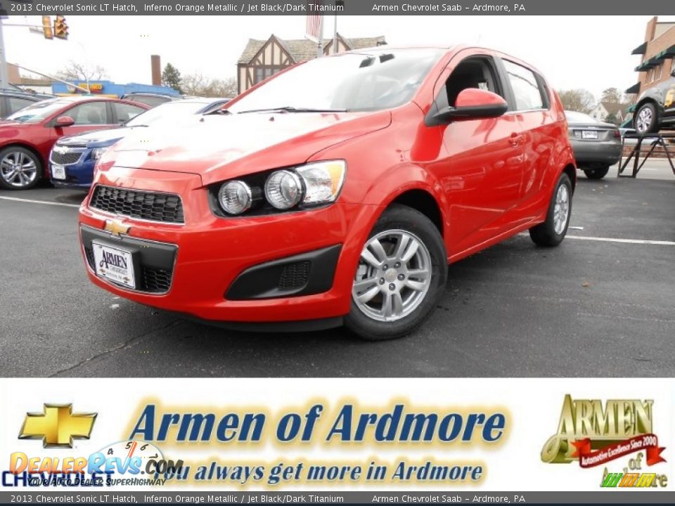 2013 Chevrolet Sonic LT Hatch Inferno Orange Metallic / Jet Black/Dark Titanium Photo #1
