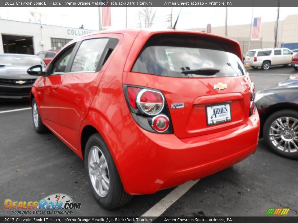 2013 Chevrolet Sonic LT Hatch Inferno Orange Metallic / Jet Black/Dark Titanium Photo #5