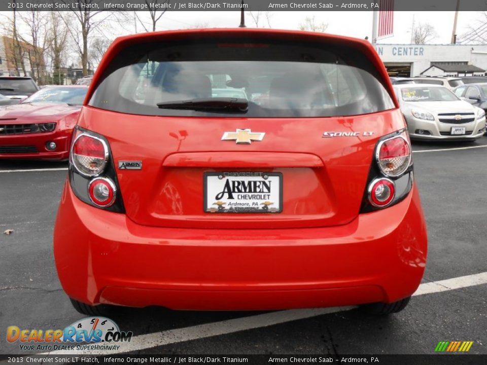 2013 Chevrolet Sonic LT Hatch Inferno Orange Metallic / Jet Black/Dark Titanium Photo #6