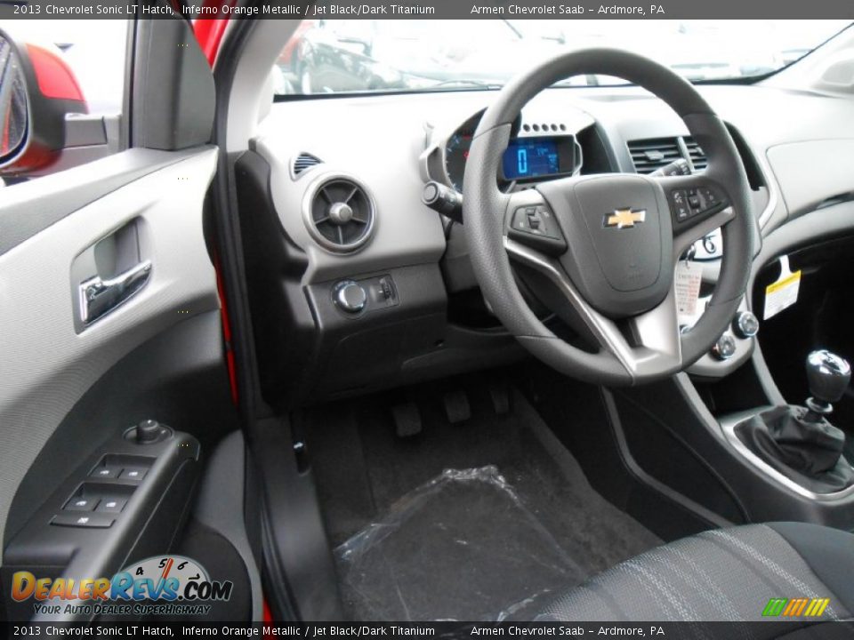 2013 Chevrolet Sonic LT Hatch Inferno Orange Metallic / Jet Black/Dark Titanium Photo #7
