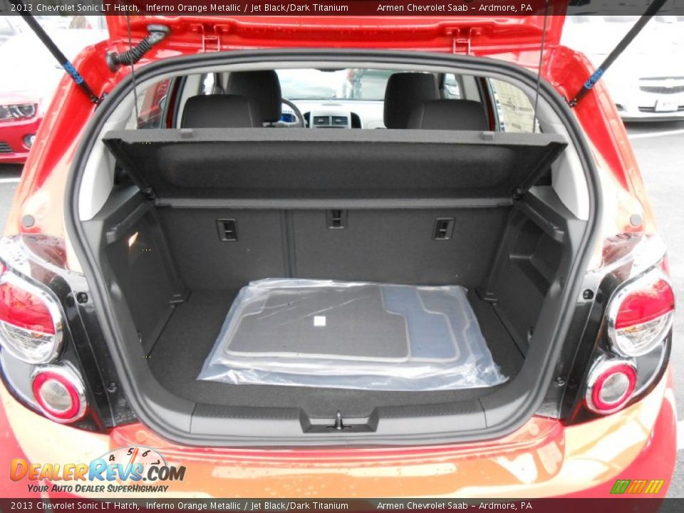 2013 Chevrolet Sonic LT Hatch Inferno Orange Metallic / Jet Black/Dark Titanium Photo #9