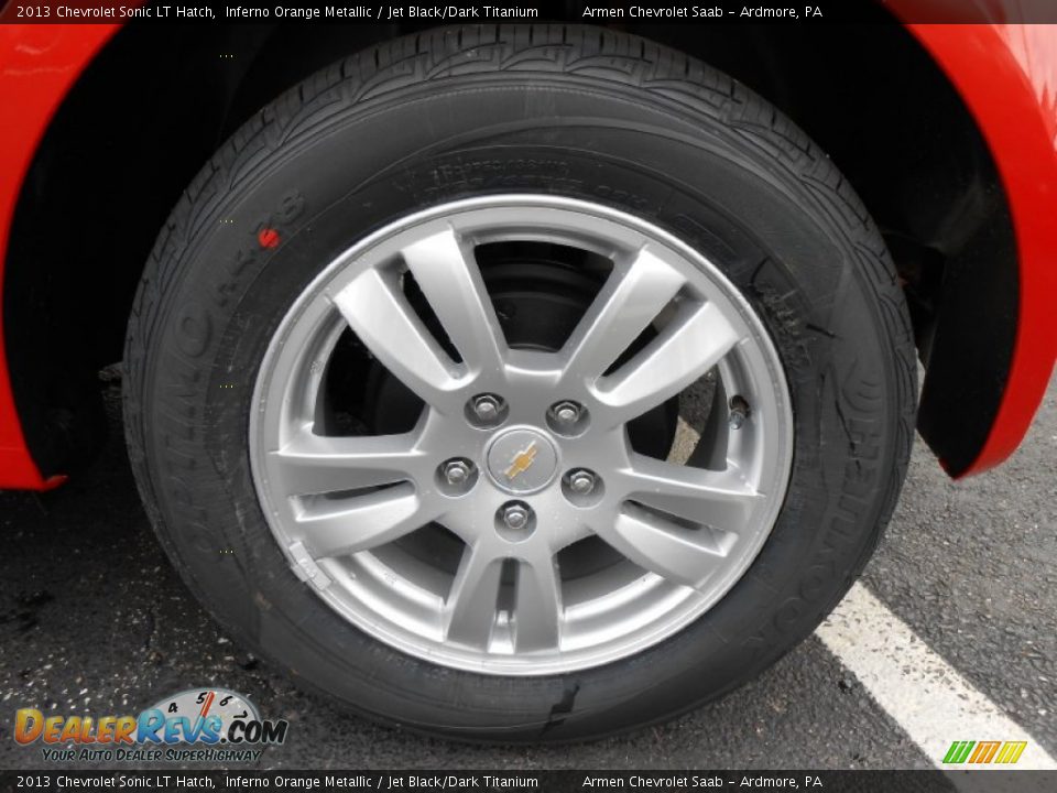 2013 Chevrolet Sonic LT Hatch Inferno Orange Metallic / Jet Black/Dark Titanium Photo #11