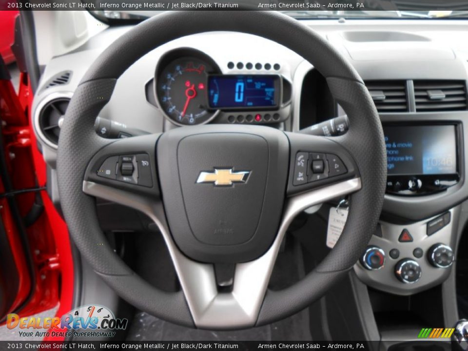 2013 Chevrolet Sonic LT Hatch Inferno Orange Metallic / Jet Black/Dark Titanium Photo #14