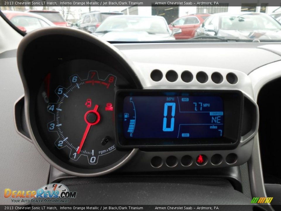 2013 Chevrolet Sonic LT Hatch Inferno Orange Metallic / Jet Black/Dark Titanium Photo #15