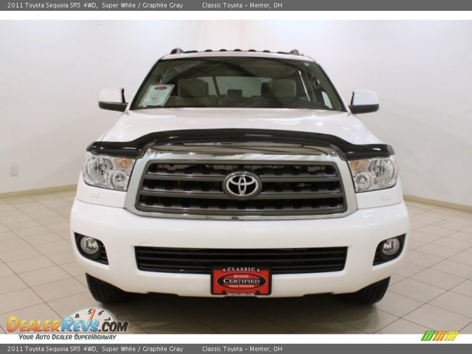 2011 Toyota Sequoia SR5 4WD Super White / Graphite Gray Photo #2