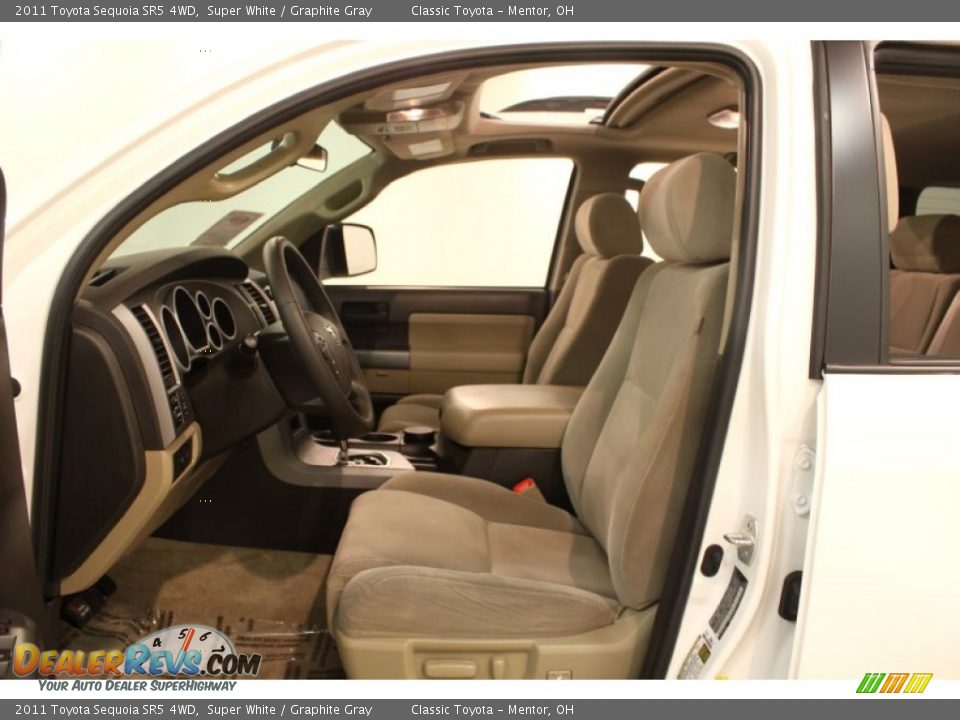 2011 Toyota Sequoia SR5 4WD Super White / Graphite Gray Photo #6