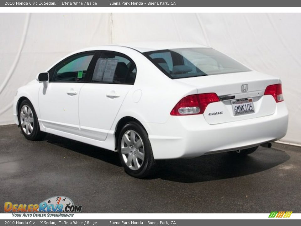 2010 Honda Civic LX Sedan Taffeta White / Beige Photo #2